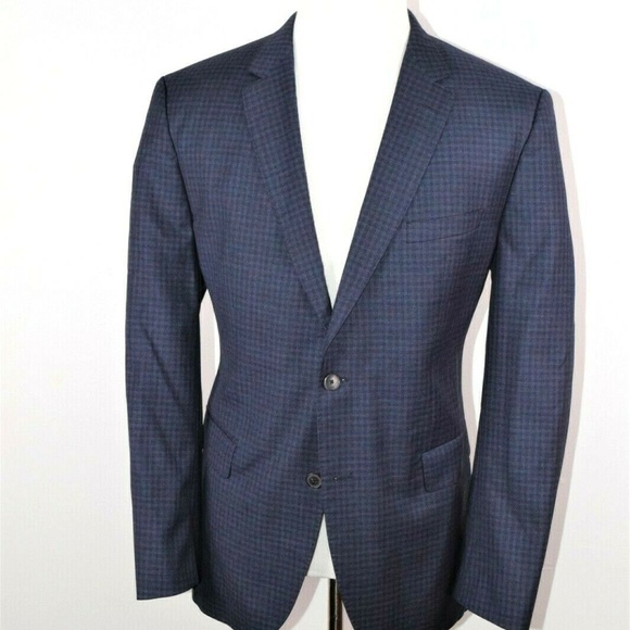 Hugo Boss Other - Hugo Boss Plaid Gingham Check Blue Sport Coat